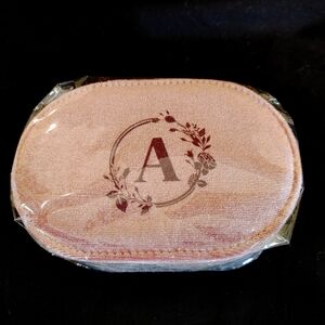 Travel Initial "A" Velvet Travel Jewelry Box